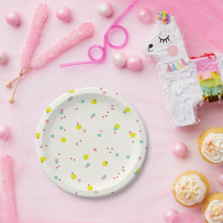 Prato De Papel Pastéis Coloridos Confetti Pontos Oh Que Feriado D