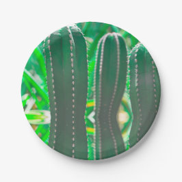 Prato De Papel Pastel de cacto verde deixa pastel