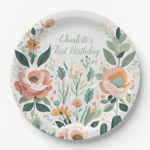 Prato De Papel Pastel Floral Fiesta