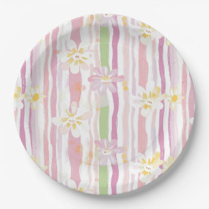 Prato De Papel Pastel Floral Retrô (9)