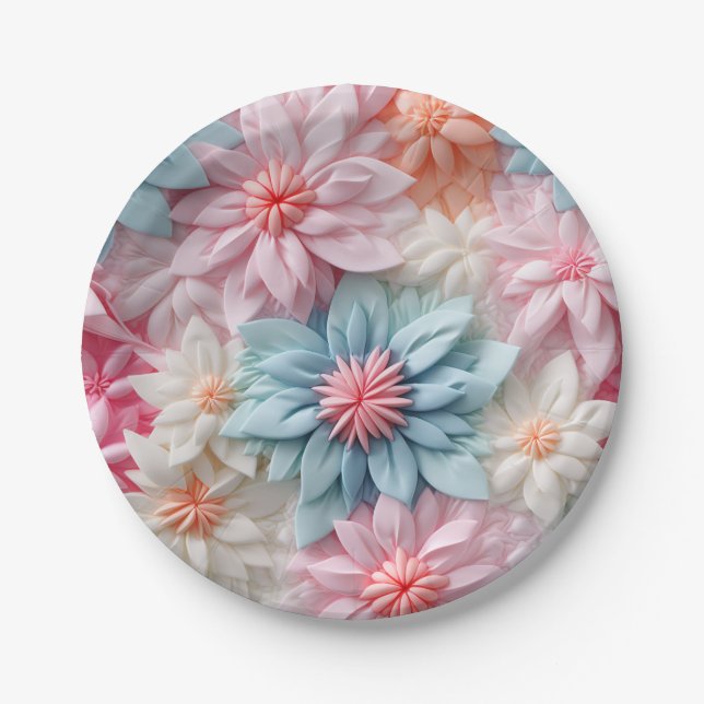 Prato De Papel Pastel Flowers (Frente)