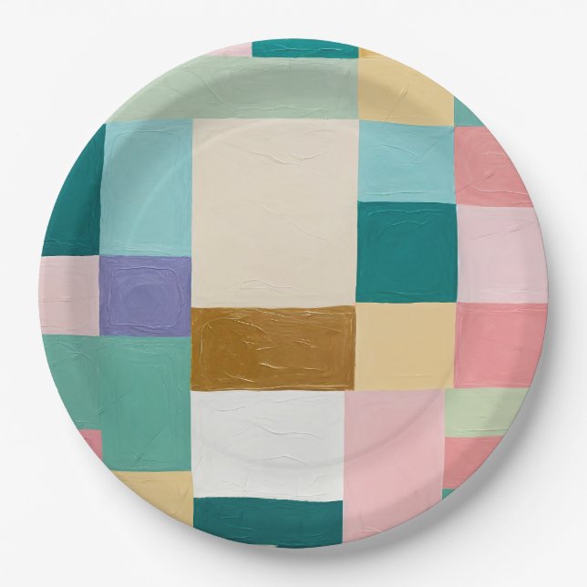 Prato De Papel Pastel Geometric Quilt (Frente)