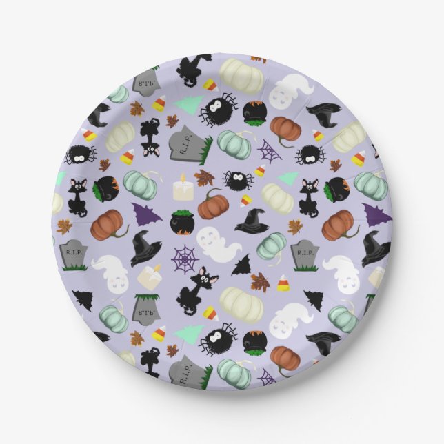 Prato De Papel Pastel Halloween (Frente)