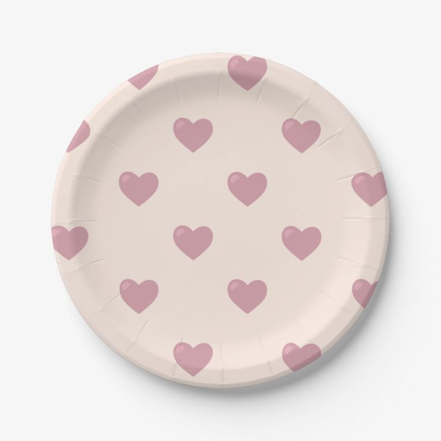 Prato De Papel Pastel Love Hearts (Frente)