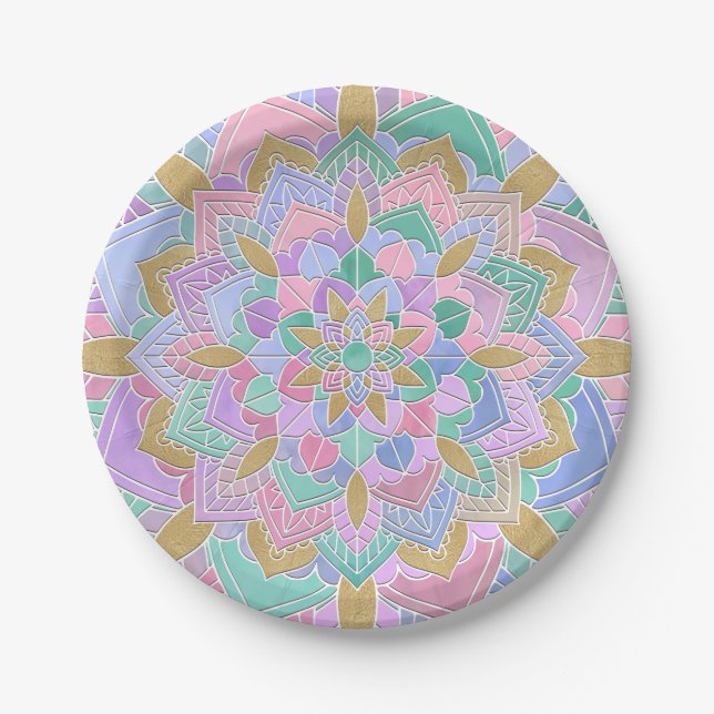 Prato De Papel Pastel Mandala II (Frente)