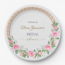 Prato De Papel Pastel Pink Roses & Baby’s Breath Bridal Wreath