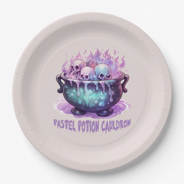 Prato De Papel Pastel Potion Cauldron (Frente)