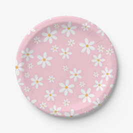 Prato De Papel Pastel Rosa Daisies Napkin