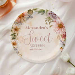 Prato De Papel Pastel Selvagens Rosa Romântico 16