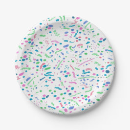 Prato De Papel Pastel Splatter Confetti Impressão