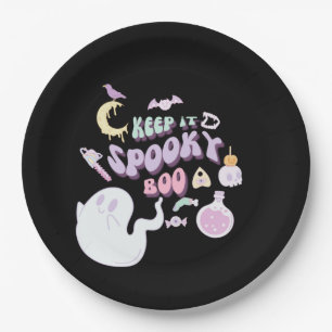 Prato De Papel Pastel Spooky Ghost & Gang Black Halloween