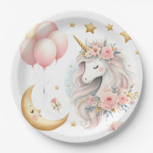 Prato De Papel Pastel Unicorn
