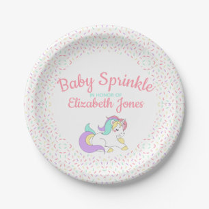 Prato De Papel Pastel Unicorn Baby Sprinkle