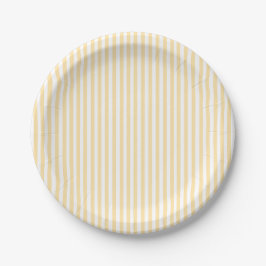 Prato De Papel Pastel Yellow Stripes