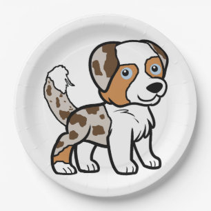 Prato De Papel Pastor Americano Miniatura Red Merle com Rabo