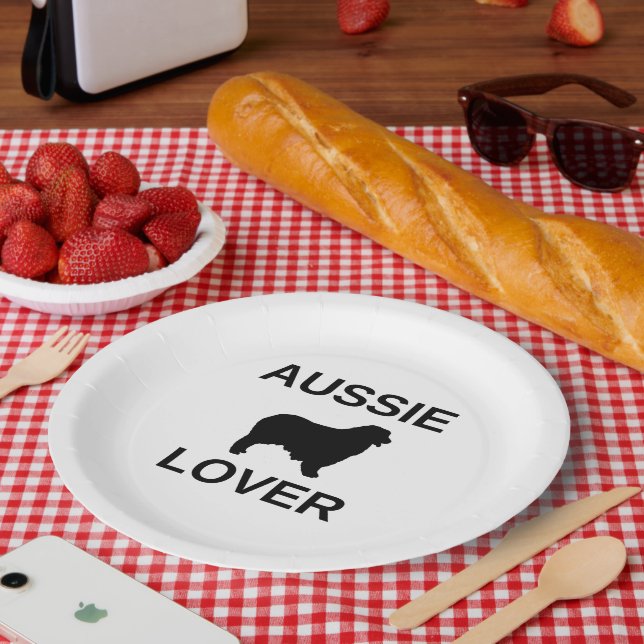 Prato De Papel pastor australiano aussie (Piquenique)