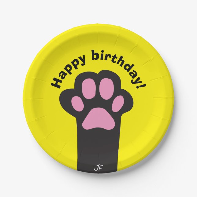 Prato De Papel Pata do gato (Frente)