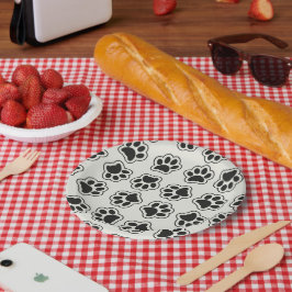 Prato De Papel Patas Negras, Patas-Cachorros, Patas-Gatos, Contor