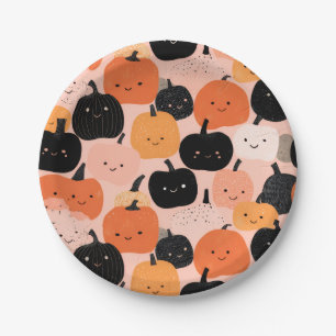Prato De Papel Patch da abóbora do Halloween