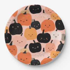 Prato De Papel Patch da abóbora do Halloween