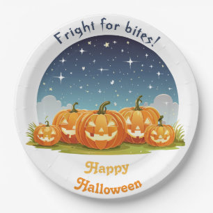 Prato De Papel Patch de Abóbora Feliz Halloween