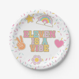 Prato De Papel Patch Preppy Eleven é um Estilo 11º Aniversário