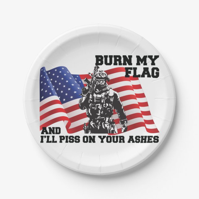 Prato De Papel Patriota Americano (Frente)