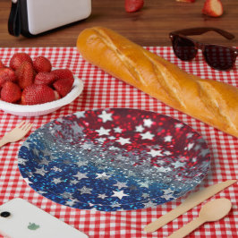 Prato De Papel Patriotic Glitter