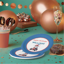 Prato De Papel Patriotic Gnome Red Car 5th Birthday