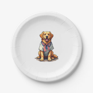 Prato De Papel Patriotic Golden Dog Vintage Engraving Shirt 2