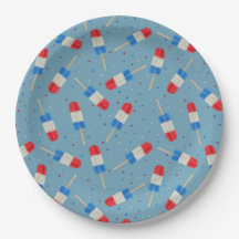 Patriotic Popsicles Paper Plates