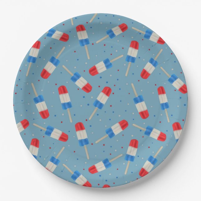 Prato De Papel Patriotic Popsicles Paper Plates (Frente)