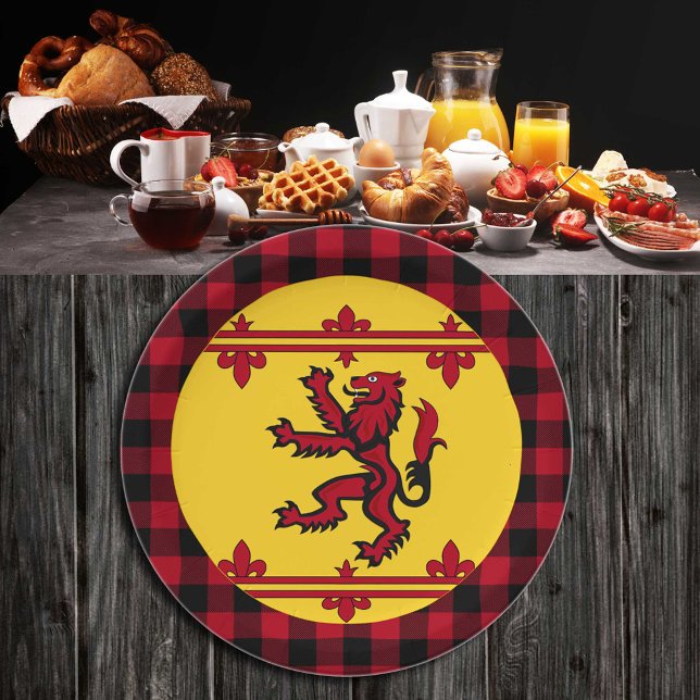 Prato De Papel Patriotic Scottish Flag, Rampant, xadrez, Escócia (Criador carregado)