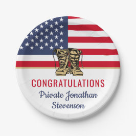 Prato De Papel Patriótico do Campo de Boot do Exército Militar de