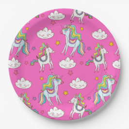Prato De Papel Patterno Funny Unicorn Cute