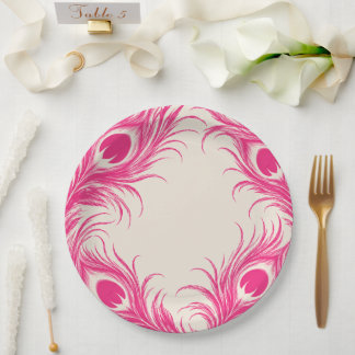 Prato De Papel Pavão Botânico Casamento | Couture Rosa