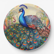 Pavão Floral Elegante Bonito 