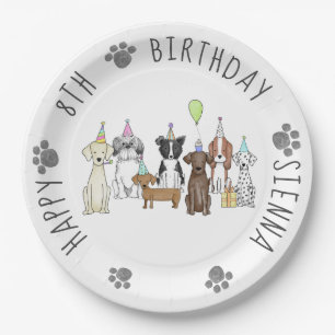 Prato De Papel Pawty Dog Birthday Pawty