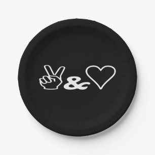 Prato De Papel Paz e Amor