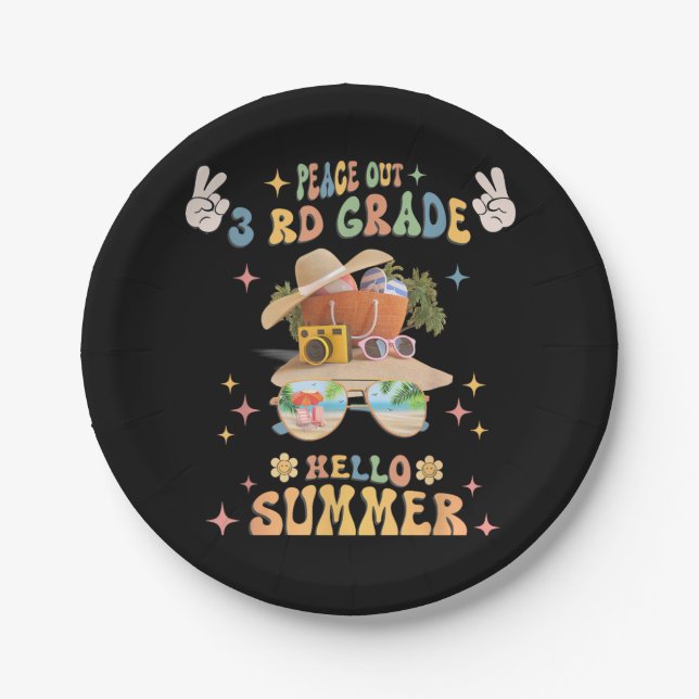 Prato De Papel Paz fora do 3º ano - Olá Verão (Frente)