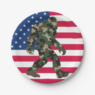 Prato De Papel Pé-grande Sasquatch Camuflagem