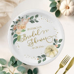 Prato De Papel Peach Floral Pumpkin Fall Chá de panela<br><div class="desc">Pessegueira floral, cor de água floral, placa de papel de chá de panela com temática de abóbora. Fácil de personalizar com seus detalhes. Entre em contato comigo via chat se tiver perguntas sobre o trabalho de arte ou precisar de personalização. NOTA: para obter assistência sobre pedidos, envio, informações sobre produtos,...</div>