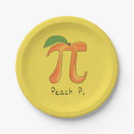 Prato De Papel Peach Pi Cute Math Pi Day Party Paper Placas
