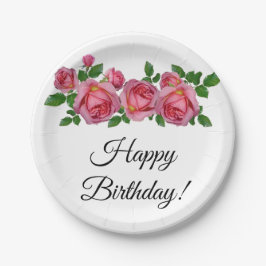 Prato De Papel Peach Rosa Birthday