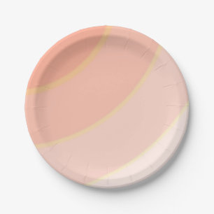 Prato De Papel Peach Swirls - Placa de papel
