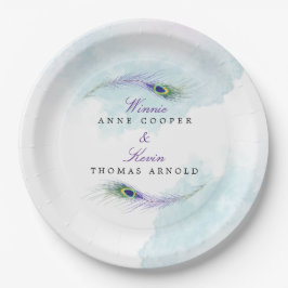 Prato De Papel Peacock Feather