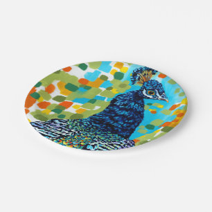 Prato De Papel Peacock II Plumado