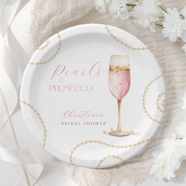 Prato De Papel Pearly Prosecco Pink Gold Chá de Noiva (Criador carregado)