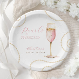 Prato De Papel Pearly Prosecco Rosa Dourado Chá de Noiva