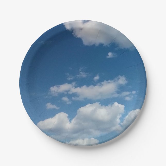 Prato De Papel Pedaços de nuvens (Frente)
